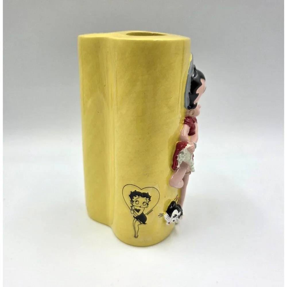 Vintage Betty Boop Toothbrush Holder Yellow Heart Peek A Boop Bathroom 2004